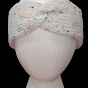 Cozy Knit Headband in Speckled White
